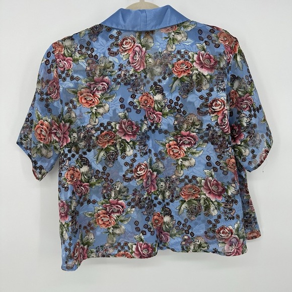 Victoria's Secret Vintage Gold Label Floral Semi-Sheer Pajama Top SZ M - Picture 2 of 7